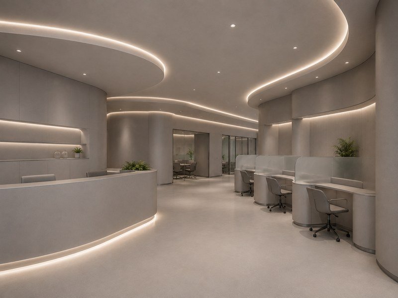 WAZWOOD Commercial Boards — Bank Branch Interior WAZWOOD commercial boards for bank branch interior furniture and counters