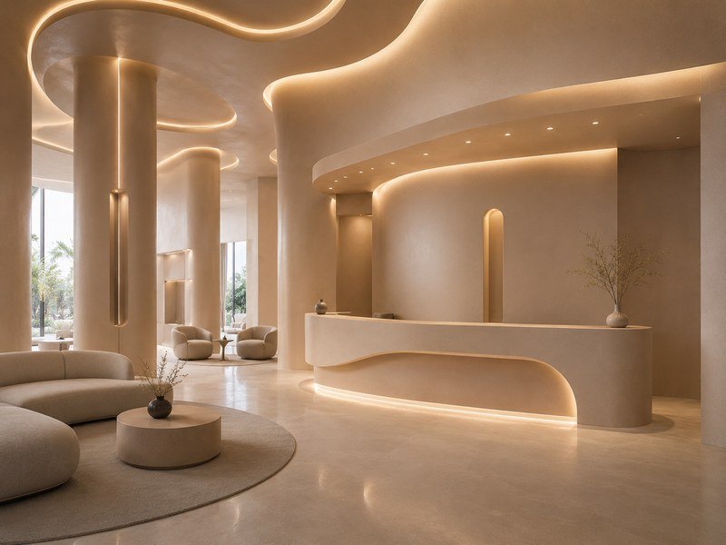 Hotel lobby feature installation