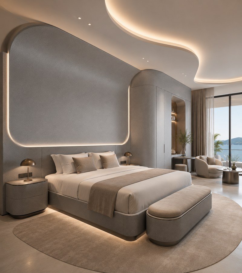 WAZWOOD Hospitality Boards — Luxury Hotel Room WAZWOOD premium boards in luxury hotel room interior design