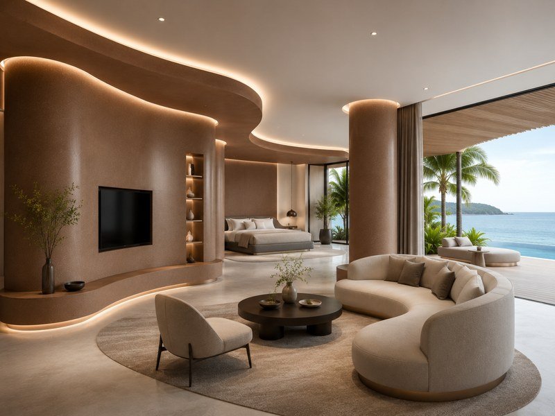 WAZWOOD Hospitality Boards — Luxury Resort Villa WAZWOOD surface solutions in resort and villa luxury interior