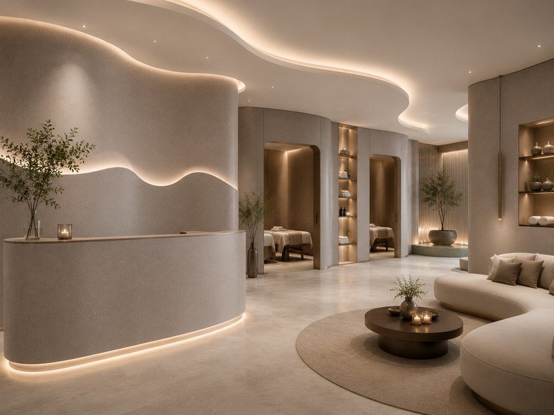 WAZWOOD Hospitality Boards — Premium Spa & Wellness WAZWOOD premium interior boards in luxury spa and wellness centre