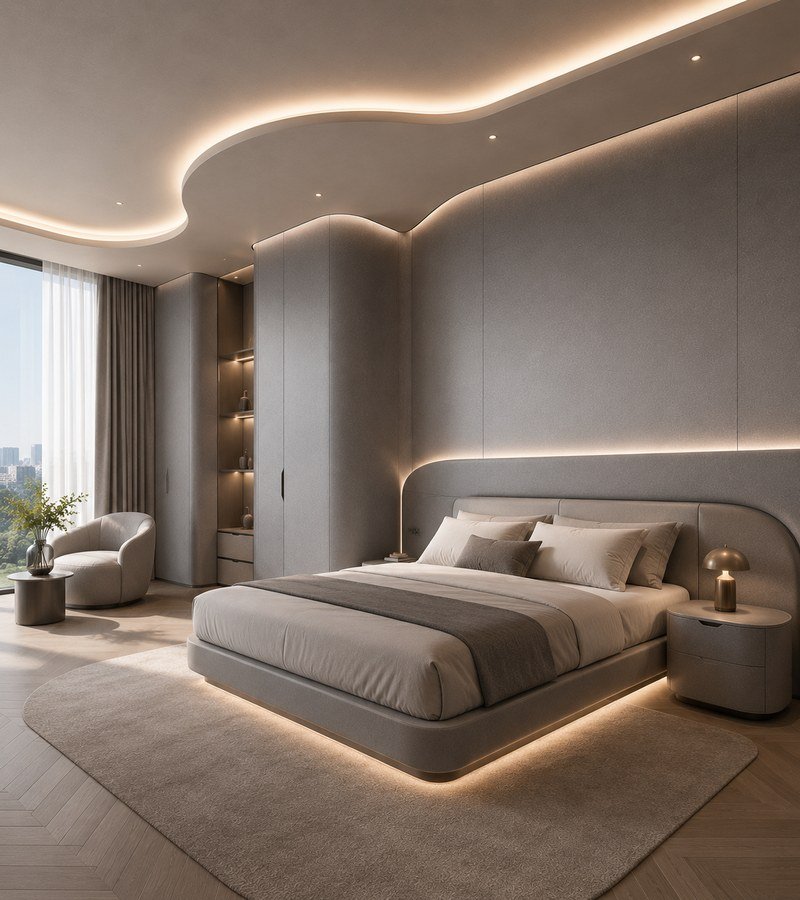 Luxury hotel guest room interior with WAZWOOD boards