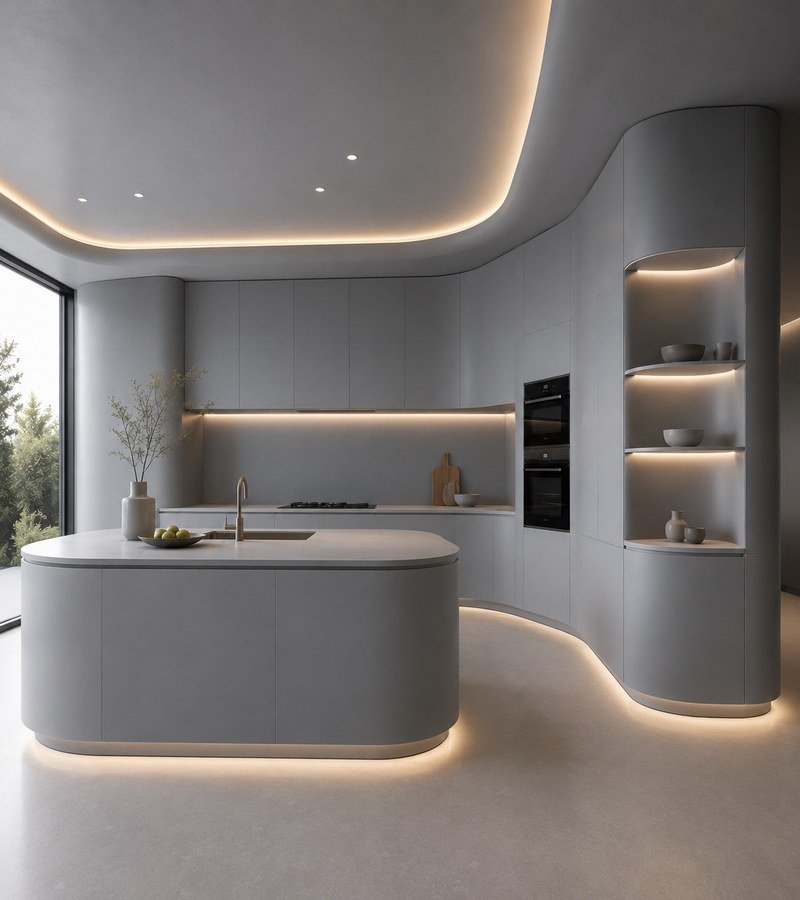 Modern kitchen cabinet interior
