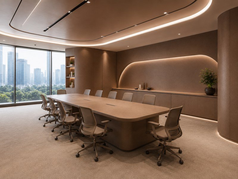 Executive boardroom interior with WAZWOOD premium boards