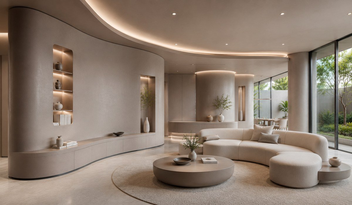 Sustainable natural interior with biophilic design