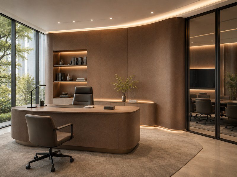 WAZWOOD Veneer Finishing Board — Office WAZWOOD dimensionally stable veneer base for premium office interior panels