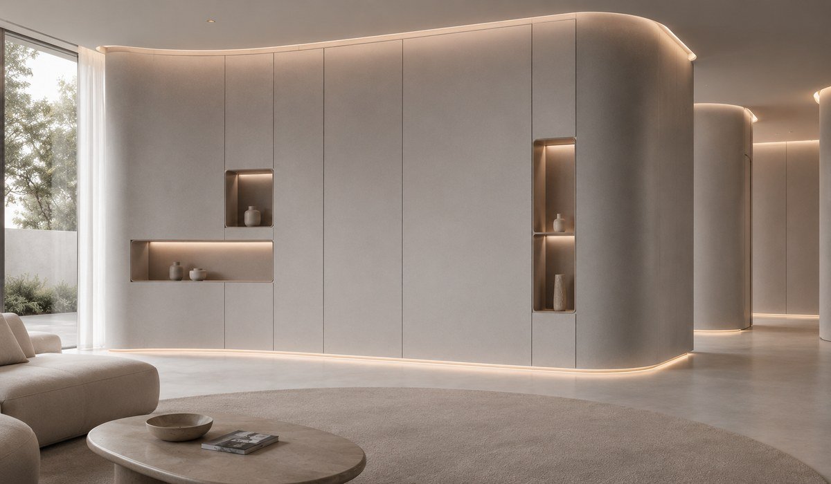 Dramatic feature wall panel installation using WAZWOOD NFC boards