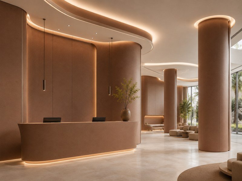 Hotel lobby wall paneling with WAZWOOD NFC boards